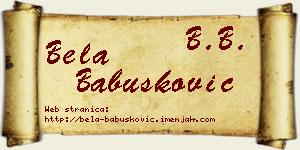 Bela Babušković vizit kartica